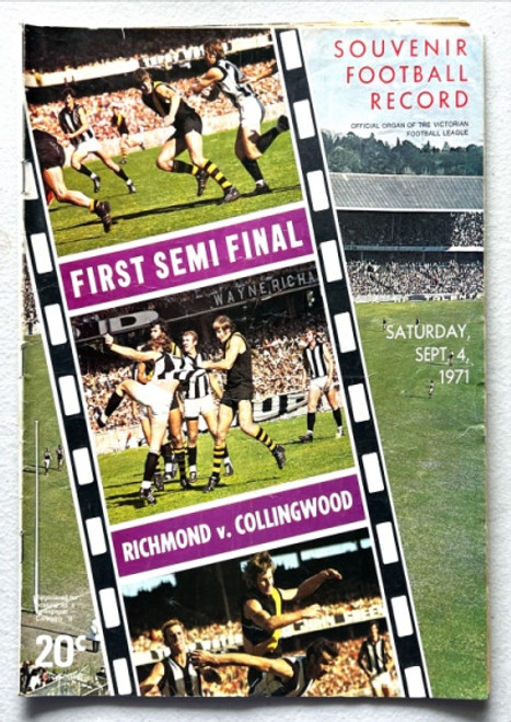 1971 RICHMOND V COLLINGWOOD 1ST Semi Final Football Record