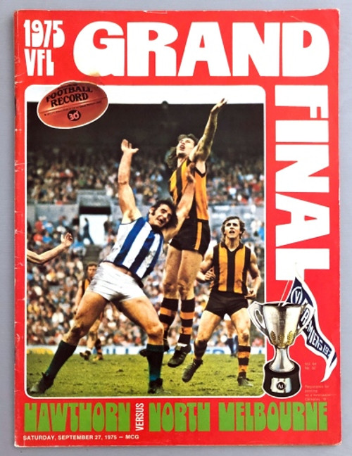 1975 HAWTHORN V NORTH MELBOURNE Grand Final Football Record