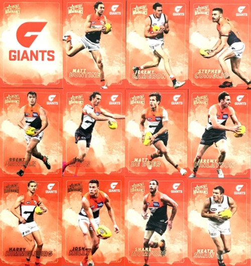 2020 AFL SELECT DOMINANCE GREATER WESTERN SYDNEY GIANTS BASE TEAM SET