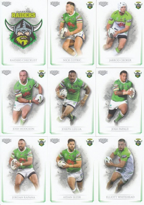 2019 NRL ELITE CANBERRA RAIDERS BASE TEAM SET