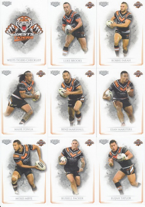 2019 NRL ELITE WESTS TIGERS BASE TEAM SET