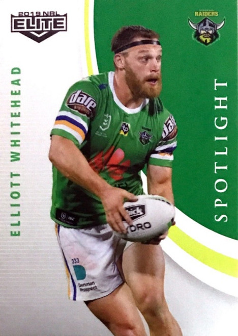 2019 NRL ELITE ELLIOTT WHITEHEAD CANBERRA RAIDERS SPOTLIGHT CARD