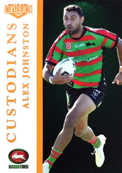 2019 NRL ELITE ALEX JOHNSTON SOUTH SYDNEY RABBITOHS CUSTODIANS CARD