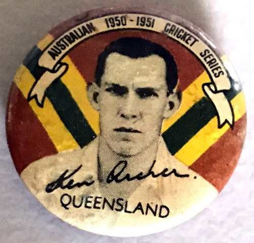 ARGUS RON ARCHER Queensland Australian 1950-1951 Cricket Series Tim Badge