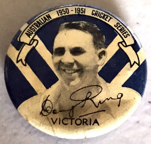 ARGUS DOUG RING Victoria Australian 1950-1951 Cricket Series Tim Badge