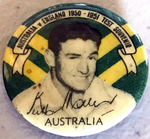 ARGUS Australia V England 1950-1951 Test Series KEITH MILLER Australia Tin Badge