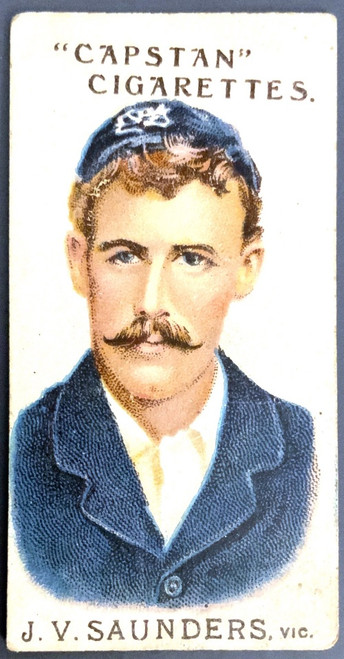 1907 Capstan Cigarettes J V SANDERS VIC Australian & English Cricketers Card