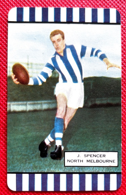 1954 Coles Card North Melbourne Kangaroos J SPENCER