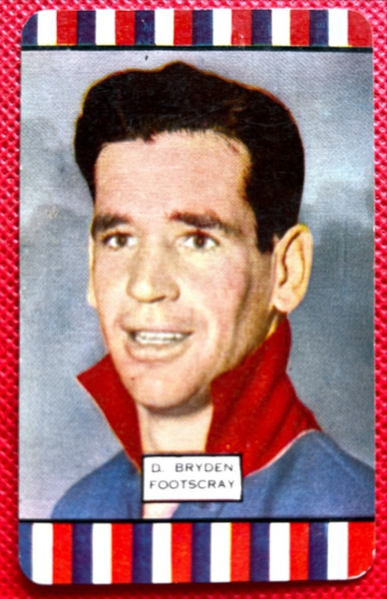 1954 Coles Card Footscray Bulldogs D BRYDEN
