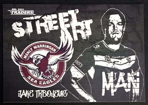 2021 NRL TRADERS JAKE TRBOJEVIC MANLY SEA-EAGLES STREET ART CARD SAB 09/16