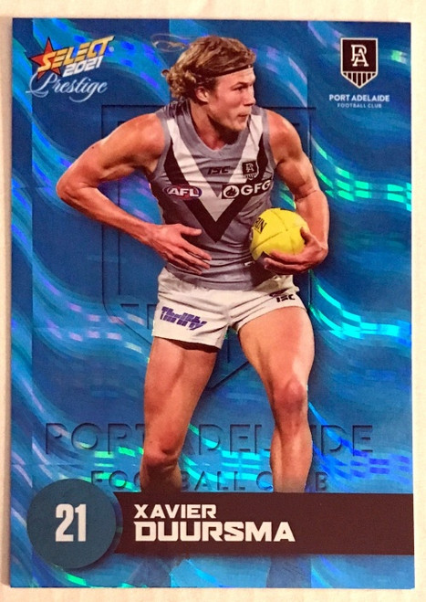 2021 AFL PRESTIGE BLUE PARALLEL CARD- XAVIER DUURSMA PORT ADELAIDE POWER