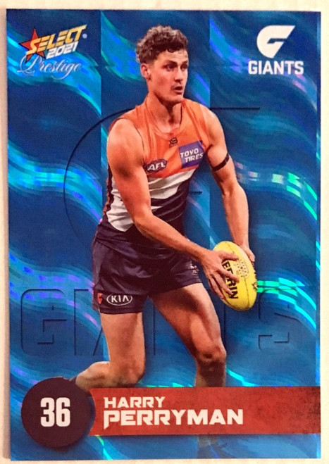 2021 AFL PRESTIGE BLUE PARALLEL CARD- HARRY PERRYMAN GREATER WESTERN SYDNEY GIANTS