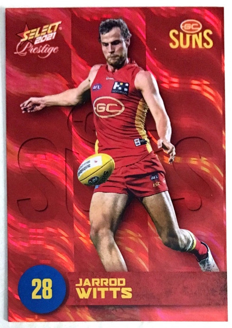 2021 AFL PRESTIGE ORANGE RED PARALLEL CARD- JARROD WITTS GOLD COAST SUNS