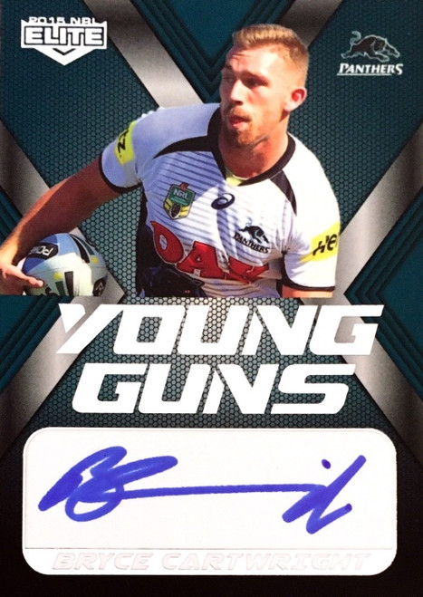 2015 NRL ESP ELITE BRYCE CARTWRIGHT PENRITH PANTHERS Young Guns Signature Card