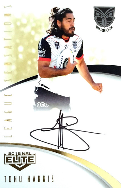 2018 NRL ELITE TOHU HARRIS NEW ZEALAND WARRIORS League Sensations Signature Card