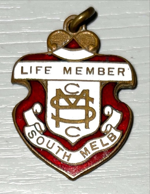 SOUTH MELBOURNE CRICKET & FOOTBALL CLUB LIFE MEMBER MEDALLION CIRCA 1930S