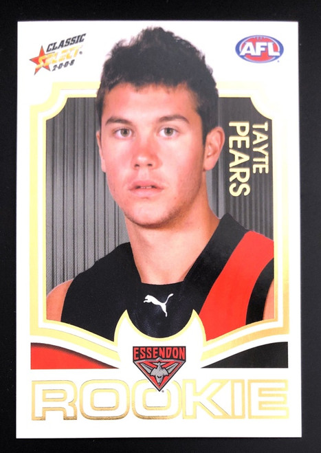 2008 Select AFL Classic Rookie Card TAYTE PEARS Essendon Bombers