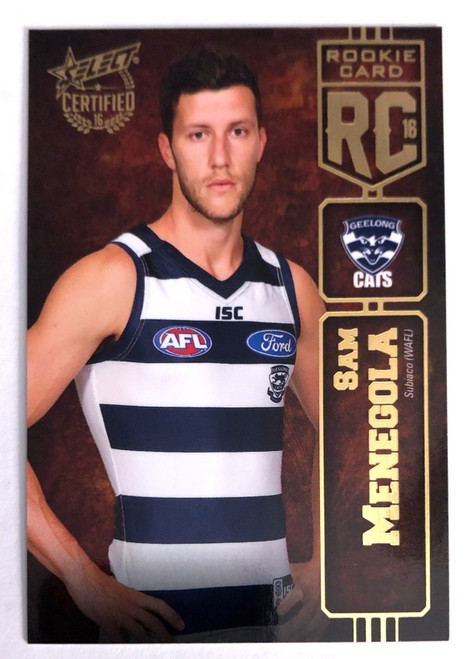 2016 AFL Select Certified Rookie Card SAM MENEGOLA Geelong Cats