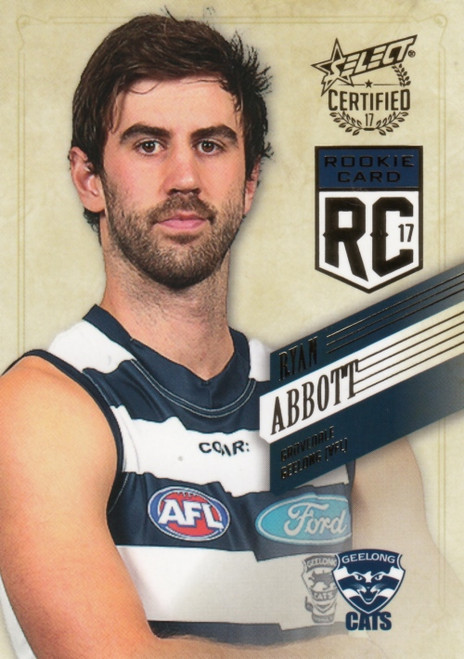 2017 AFL Select Certified Rookie Card RYAN ABBOT Geelong Cats