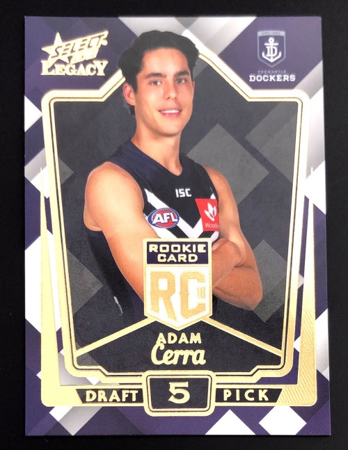 2018 AFL Select Legacy Rookie Card ADAM CERRA Fremantle Dockers