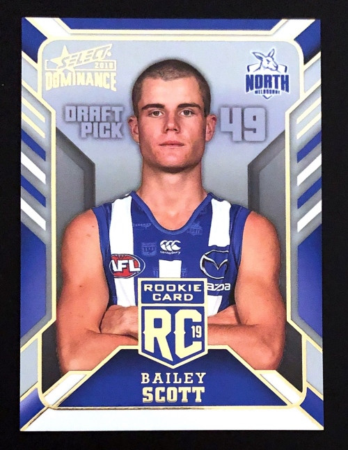 2019 AFL Select Dominance Rookie Card BAILEY SCOTT North Melbourne Kangaroos