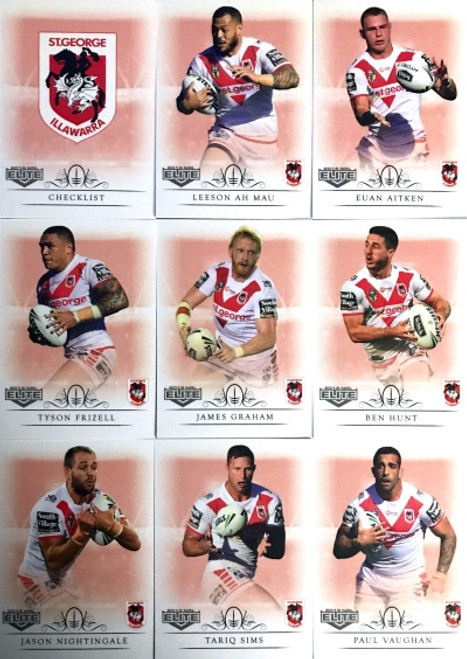 2018 NRL ELITE SAINT GEORGE DRAGONS 9 CARD MINI TEAM SET