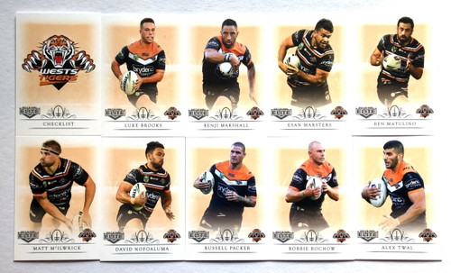 2018 NRL ELITE WESTS TIGERS 10 CARD (Box Card) TEAM SET