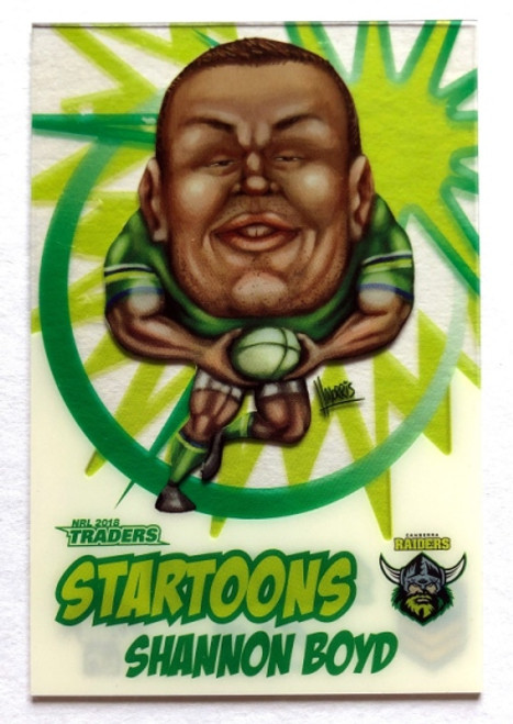 2018 NRL TRADERS SHANNON BOYD CANBERRA RAIDERS STARTOONS ST 2/18