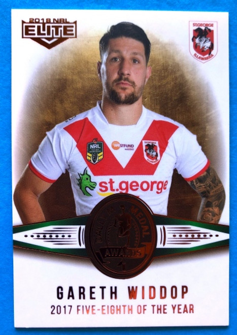 2018 NRL DALLY M AWARDS- GARETH WIDDOP FIVE-EIGHTH OF THE YEAR