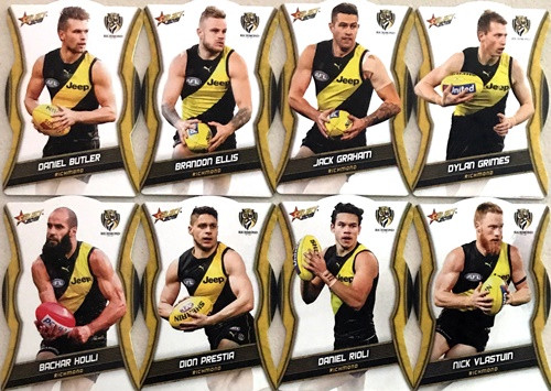 2019 AFL Footy Stars RICHMOND TIGERS Silver  Die Cut  Team Set