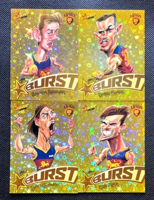 2018 AFL Select Footy Stars  BRISBANE LIONS Yellow Starburst CaricaturesTeam Set