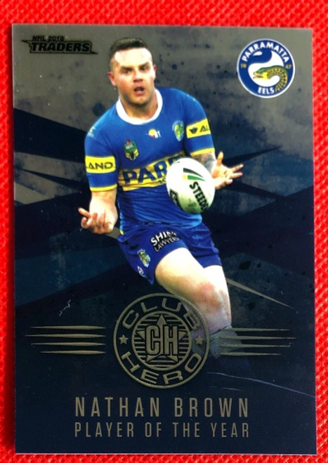 2018 NRL Traders NATHAN BROWN Parramatta Eels Player  of The Year Card