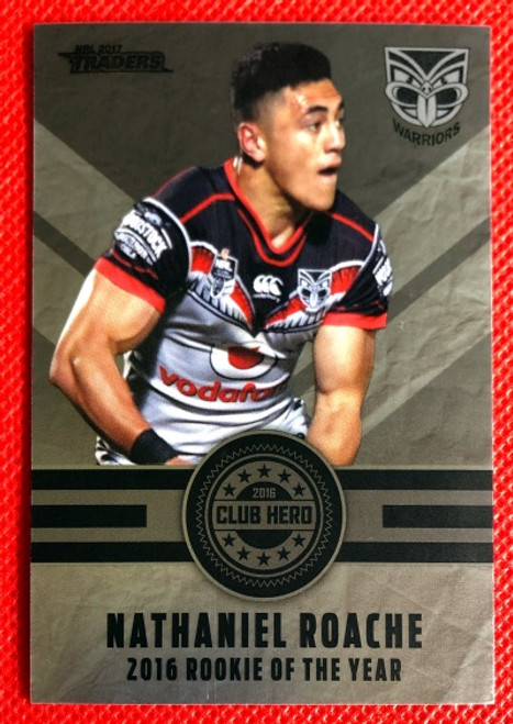 2017 NRL Traders NATHANIEL ROACHE New Zealand Warriors 2016 Rookie of the Year Card