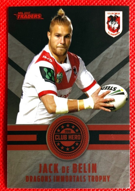 2017 NRL Traders JACK de BELIN St George Dragons 2016 Dragons Immortals Card