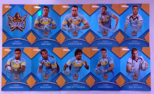 2016 NRL TRADERS GOLD COAST TITANS SILVER PARALLEL TEAM SET