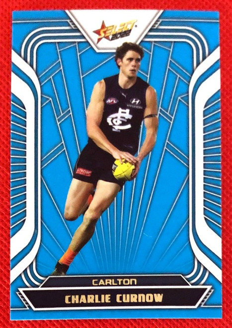 2022 AFL Select CHARLIE CURNOW Carlton Blues Fractured Acid-Blue Card