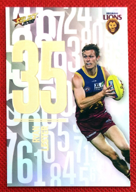 2022 AFL Select RYAN LESTER Brisbane Lions Numbers Daylight Card ND138