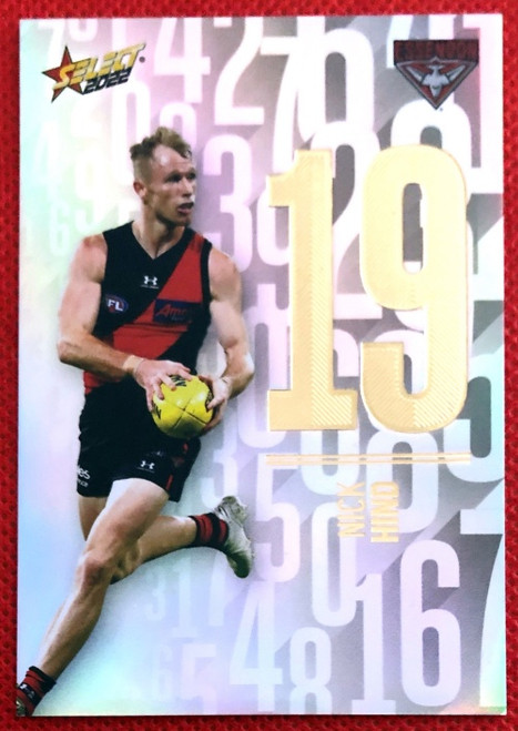 2022 AFL Select NICK HIND Essendon Bombers Numbers Daylight Card ND54