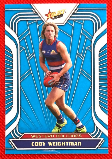 2022 AFL Select CODY WEIGHTMAN Western Bulldogs Fractured Acid-Blue Card
