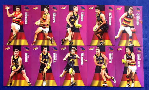 2022 AFL SELECT FOOTY STARS ADELAIDE CROWS PURPLE PARALLEL TEAM SET