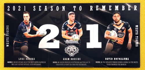 2022 TLA NRL TRADERS WESTS TIGERS SEASON TO REMEMBER CARDS