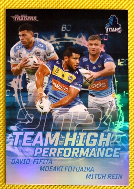 2022 NRL TRADERS GOLD COAST TITANS HIGH PERFORMANCE CARD HPT 5/16