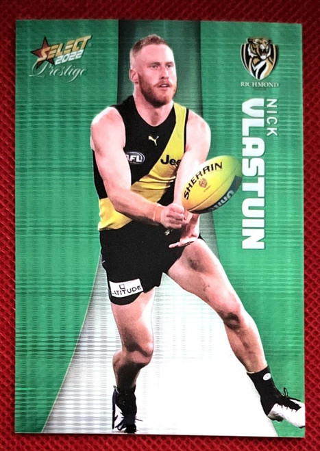 2022 AFL SELECT PRESTIGE NICK VLASTUIN RICHMOND TIGERS GREEN PARALLEL CARD