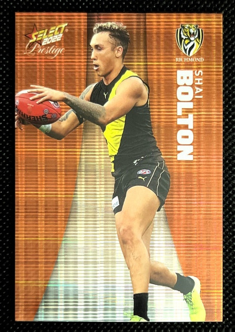 2022 AFL SELECT PRESTIGE SHAI BOLTON RICHMOND TIGERS ORANGE PARALLEL CARD  56/210