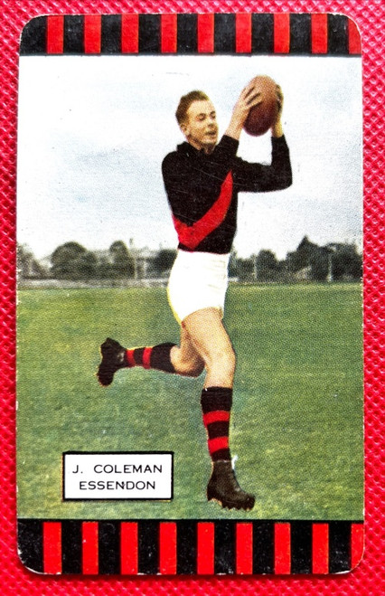 1954 Coles Card Essendon Bombers J COLEMAN