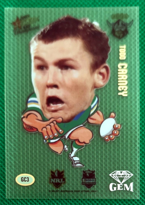 2008 NRL SELECT TODD CARNEY CANBERRA RAIDERS GEM CARD