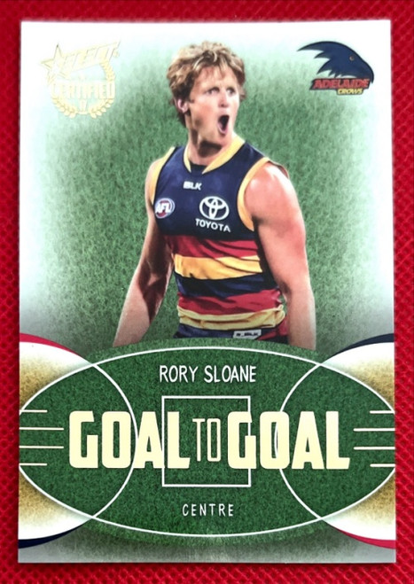 2017 AFL Select Certified RORY SLOANE Adelaide Crows Goal to Goal Card