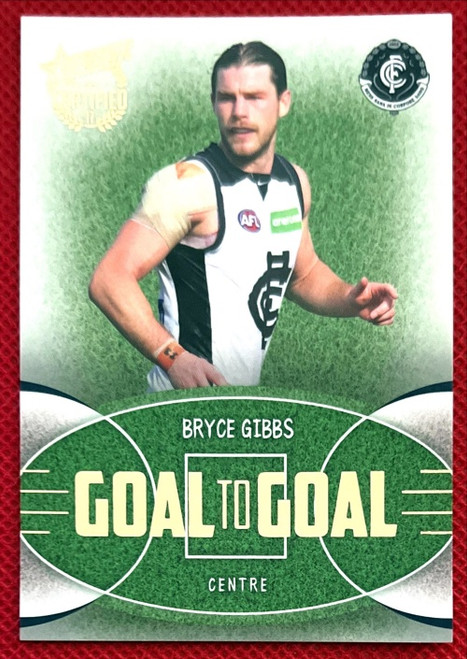 2017 AFL Select Certified BRYCE GIBBS CARTLON BLUES Goal to Goal Card