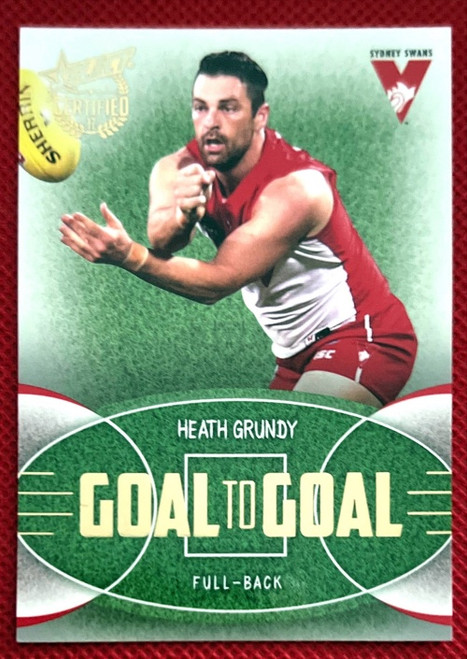 2017 AFL Select Certified HEATH GRUNDY SYDNEY SWANS Goal to Goal Card