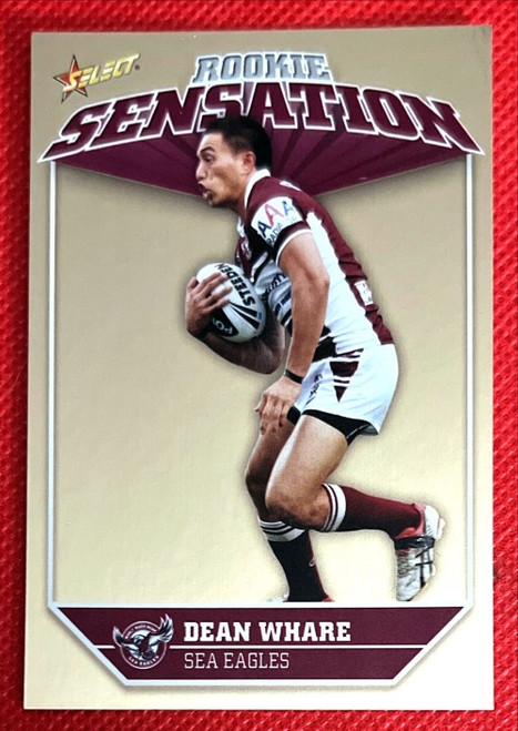 2011 NRL Select DEAN WHARE Manly Sea-Eagles Rookie Sensation Card